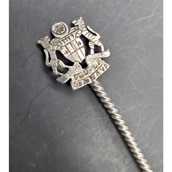 RARE Vintage Federation of Malaya Collectors Spoon Silver Teaspoon BT1068 - Picture 2 of 5